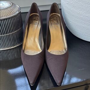 Stuart Weitzman Brown Silk Faille Pumps 7.5